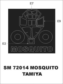 Montex MXSM72014 1:72 de Havilland Mosquito canopy frame paint mask