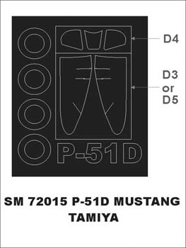 Montex MXSM72015 1:72 North-American P-51D Mustang canopy frame paint mask