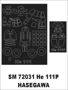 Montex MXSM72031 1:72 Heinkel He-111P canopy frame paint mask