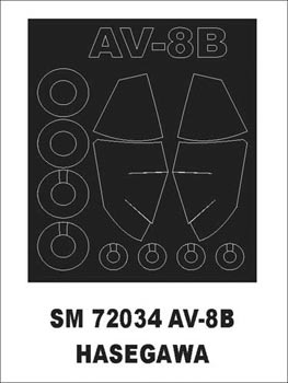 Montex MXSM72034 1:72 McDonnell-Douglas AV-8B Harrier canopy frame paint mask