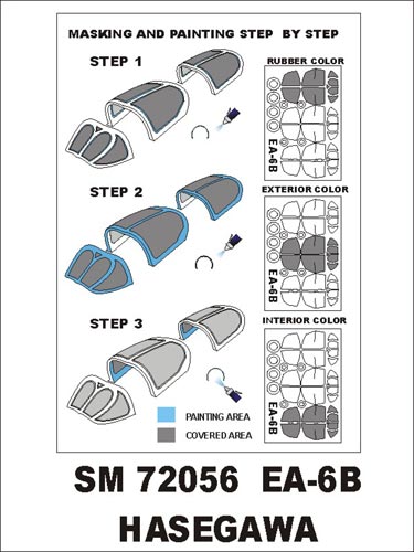 Montex MXSM72056 1:72 Grumman EA-6B Prowler canopy frame paint mask