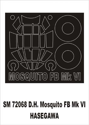 Montex MXSM72068 1:72 de Havilland Mosquito Mk.VI canopy frame paint mask