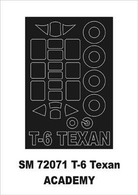 Montex MXSM72071 1:72 North-American T-6 Texan canopy frame paint mask
