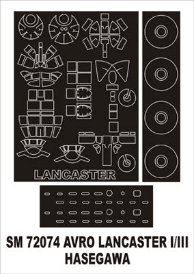 Montex MXSM72074 1:72 Avro Lancaster B.I/III canopy frame paint mask
