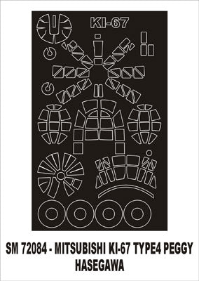Montex MXSM72084 1:72 Mitsubishi Ki-67 'Peggy' canopy frame paint mask