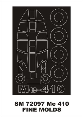 Montex MXSM72097 1:72 Messerschmitt Me-410 canopy frame paint mask