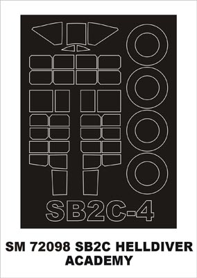 Montex MXSM72098 1:72 Curtiss SB2C Helldiver canopy frame paint mask