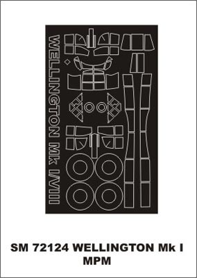 Montex MXSM72124 1:72 Vickers Wellington Mk.I/Mk.VIII canopy frame paint mask
