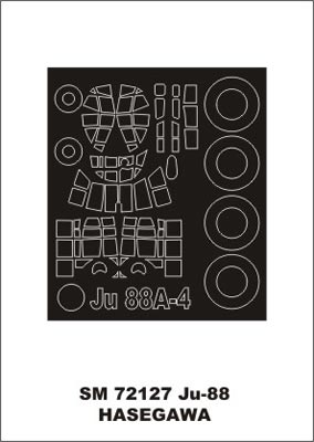 Montex MXSM72127 1:72 Junkers Ju-88A-4 canopy frame paint mask
