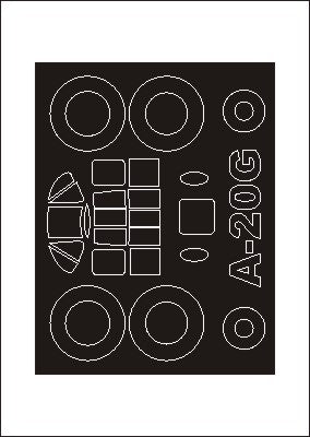 Montex MXSM72152 1:72 Douglas A-20G Havoc canopy frame paint mask
