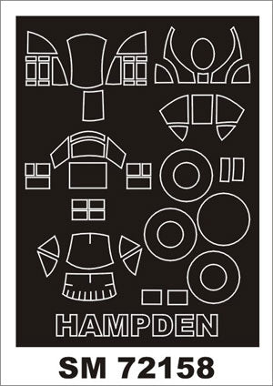 Montex MXSM72158 1:72 Handley-Page Hampden canopy frame paint mask