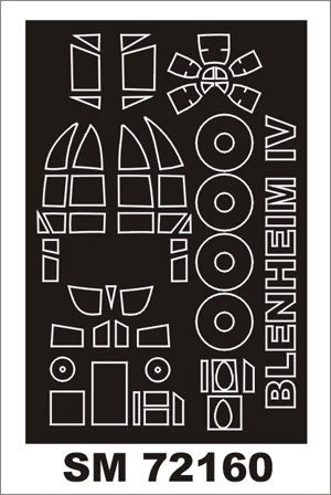 Montex MXSM72160 1:72 Bristol Blenheim Mk.IV canopy frame paint mask
