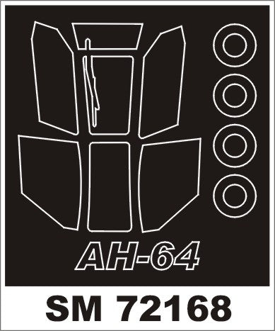 Montex MXSM72168 1:72 Bell/Boeing AH-64A/Bell/Boeing AH-64D canopy mask