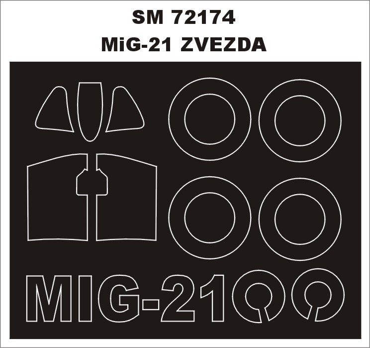 Montex MXSM72174 1:72 Mikoyan MiG-21 canopy frame paint mask