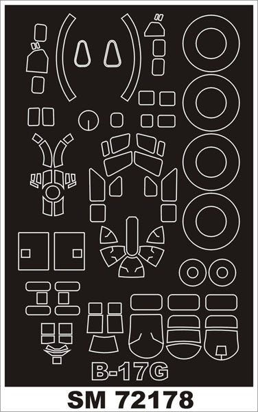 Montex MXSM72178 1:72 Boeing B-17G Flying Fortress canopy frame paint mask