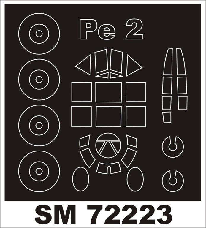 Montex MXSM72223 1:72 Petlyakov Pe-2 canopy frame paint mask