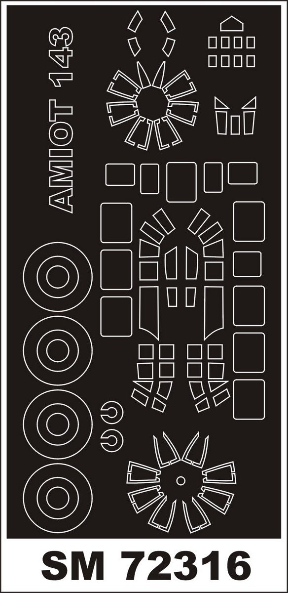 Montex MXSM72316 1:72 Amiot 143 canopy frame paint mask