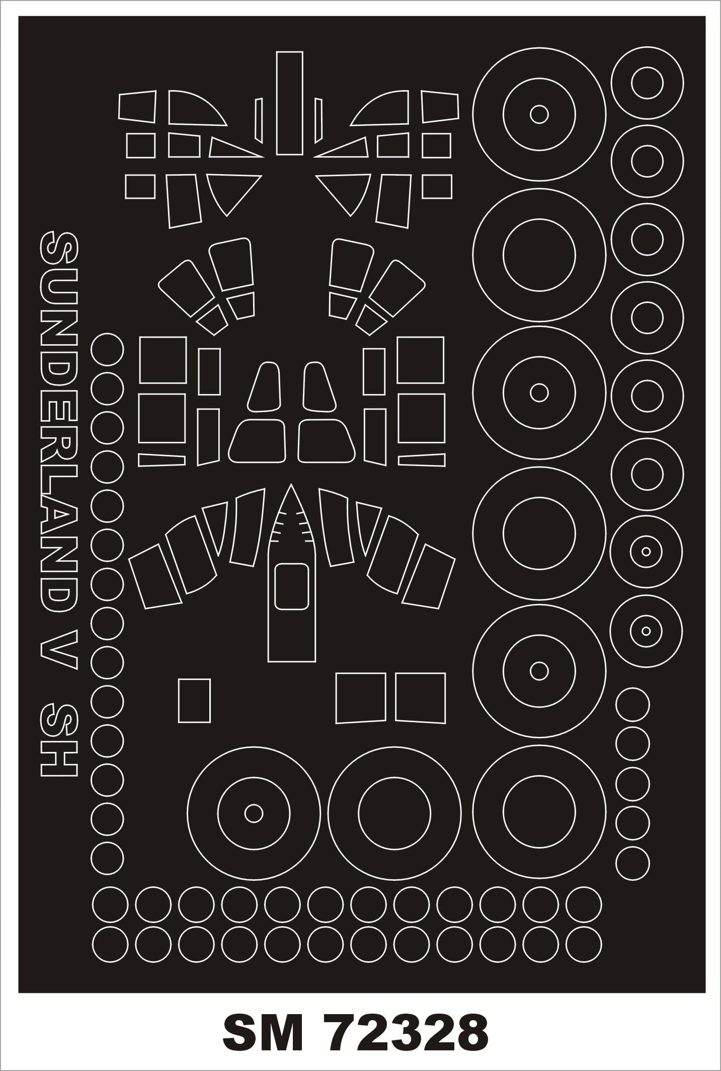 Montex MXSM72328 1:72 Short Sunderland Mk.V canopy frame paint mask