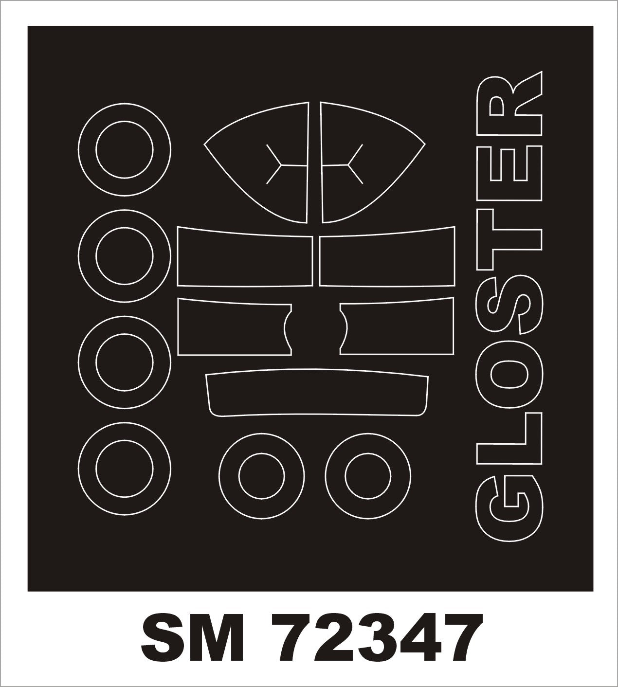Montex MXSM72347 1:72 Gloster E28/39 canopy frame paint masks