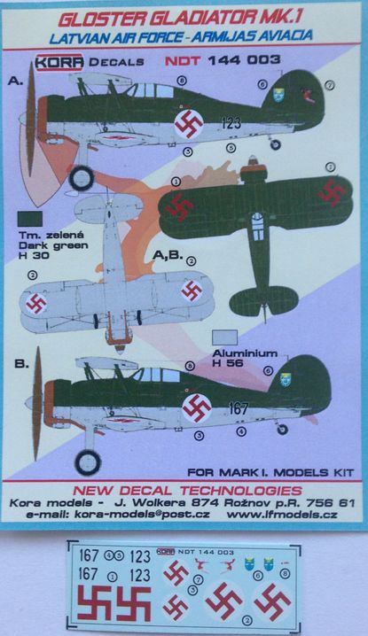 Kora NDT144003 1:144 Gloster Gladiator Mk.I Latvian AF