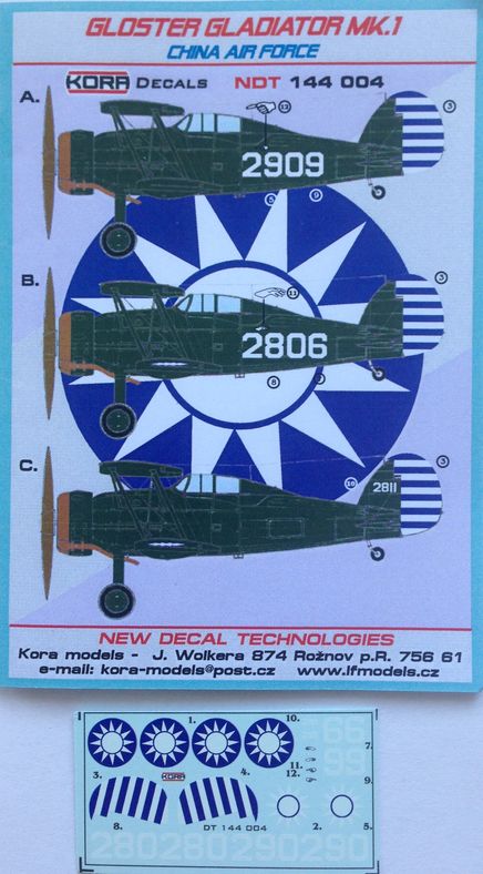 Kora NDT144004 1:144 Gloster Gladiator Mk.I China AF