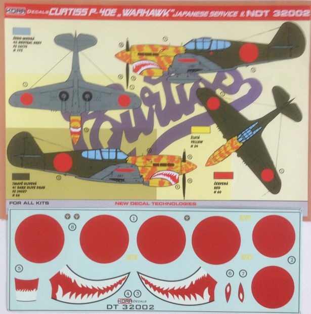 Kora NDT32002 1:32 Curtiss P-40E WARHAWK JAPANESE II