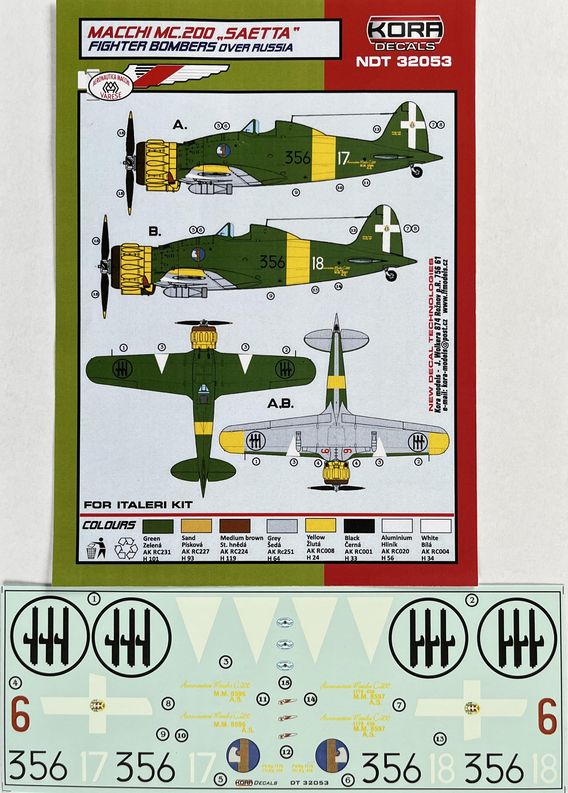 Kora NDT32053 1:32 Macchi C.200 Saetta Fighter bombers over Russia