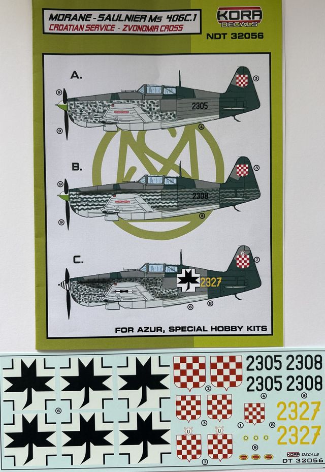 Kora NDT32056 1:32 Morane-Saulnier MS.406C.1 Croation service