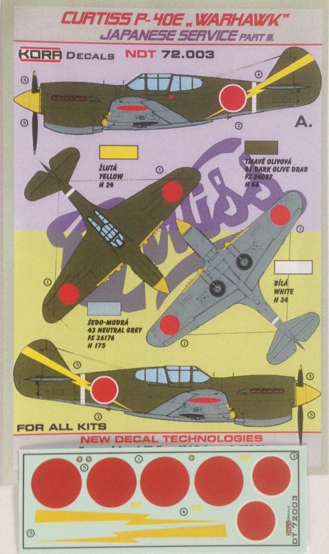 Kora NDT48003 1:48 Curtiss P-40E Warhawk Japanese Service Part 3