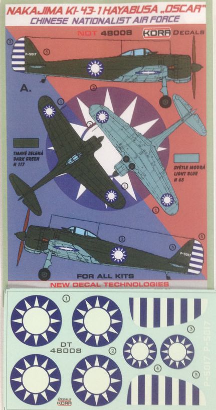 Kora NDT48008 1:48 Nakajima Ki-43-I Chinese Nationalist Air Force