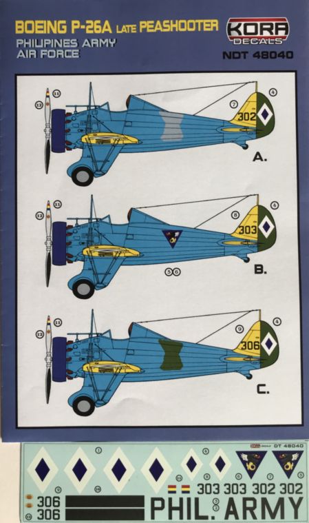 Kora NDT48040 1:48 Boeing P-26A Peashooter Philippines AF