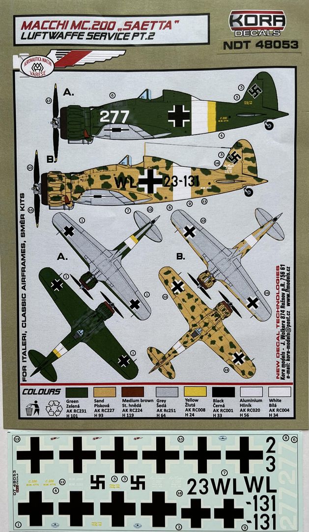 Kora NDT48053 1:48 Macchi C.200 "SAETTA" Luftwaffe service 2