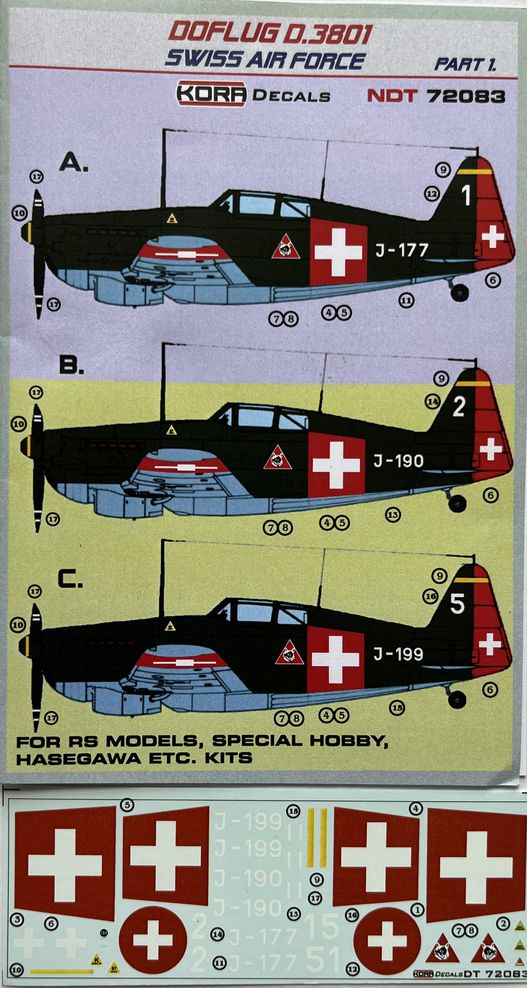 Kora NDT72083 1:72 Doflug D.3801 Swiss Air Force part I.