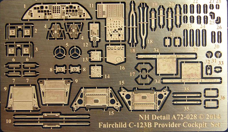 NH Detail NHA72-028 1:72 Fairchild C-123B Provider Cockpit