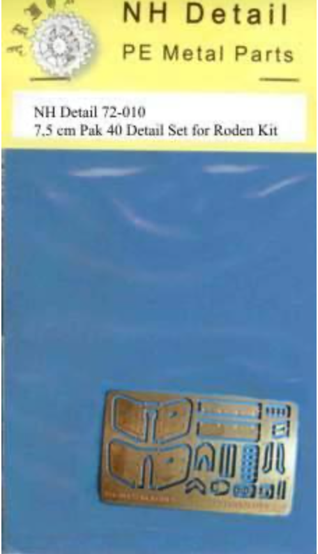 NH Detail NHM72010 1:72 PaK-40 German WWII field gun Detail Set
