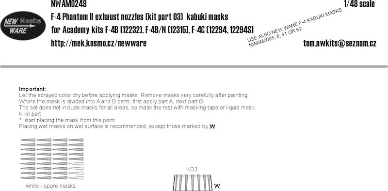 New Ware NWAM0249 1:48 McDonnell F-4 Phantom II exhaust nozzle paint man