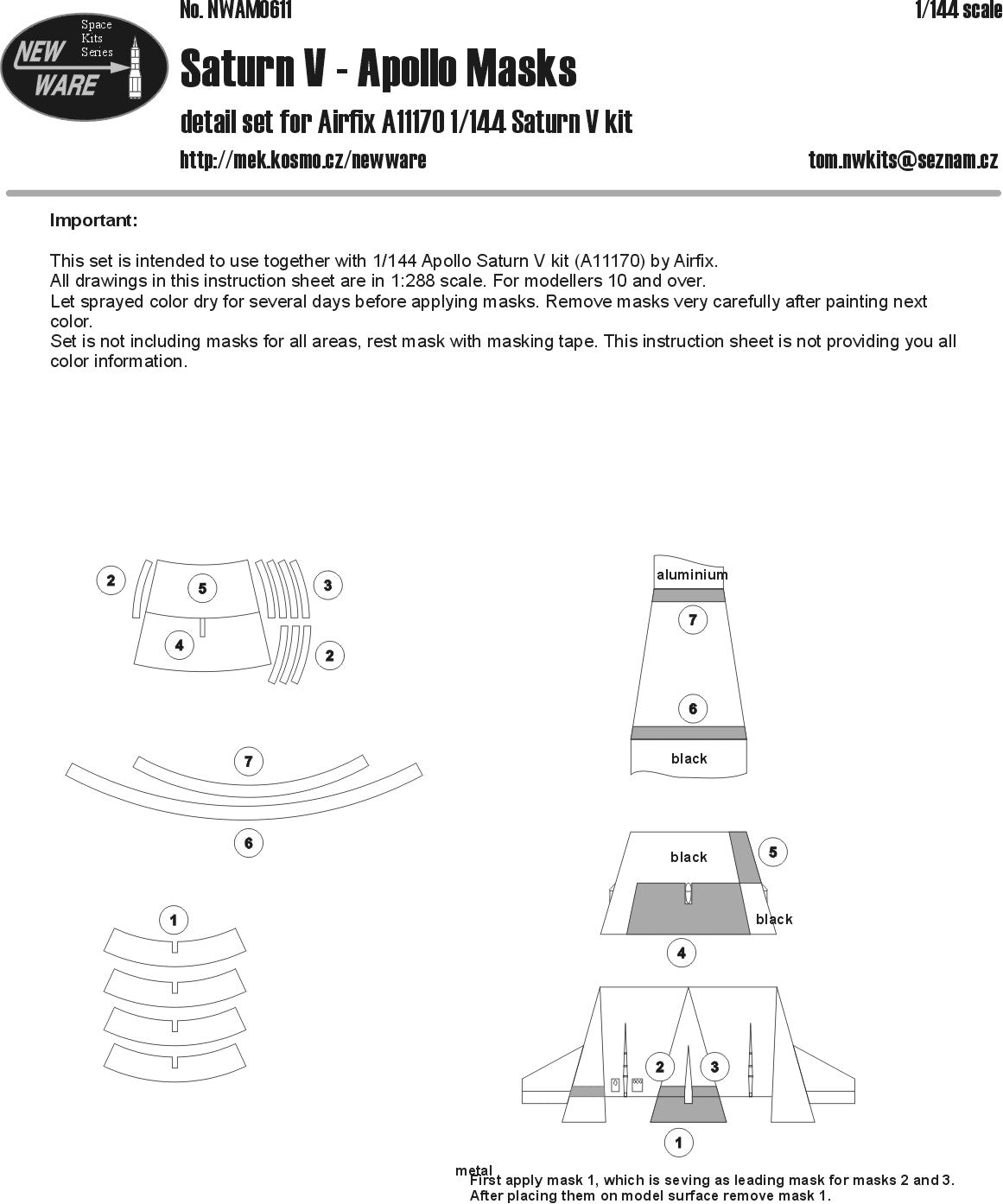 New Ware NWAM0611 1:144 Saturn V