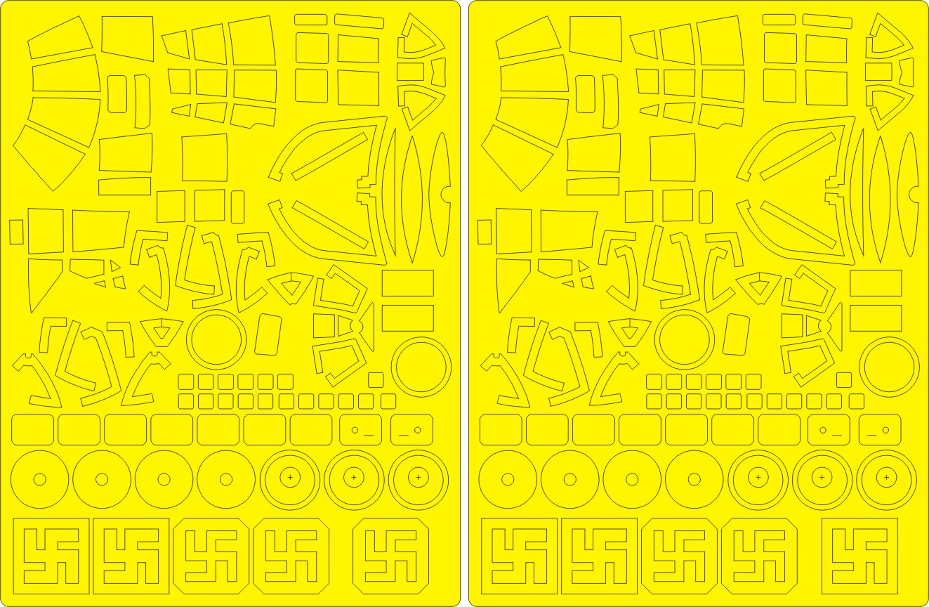 New Ware NWAM0704 1:48 Heinkel He-111Z-1 Basic Kabuki Masks