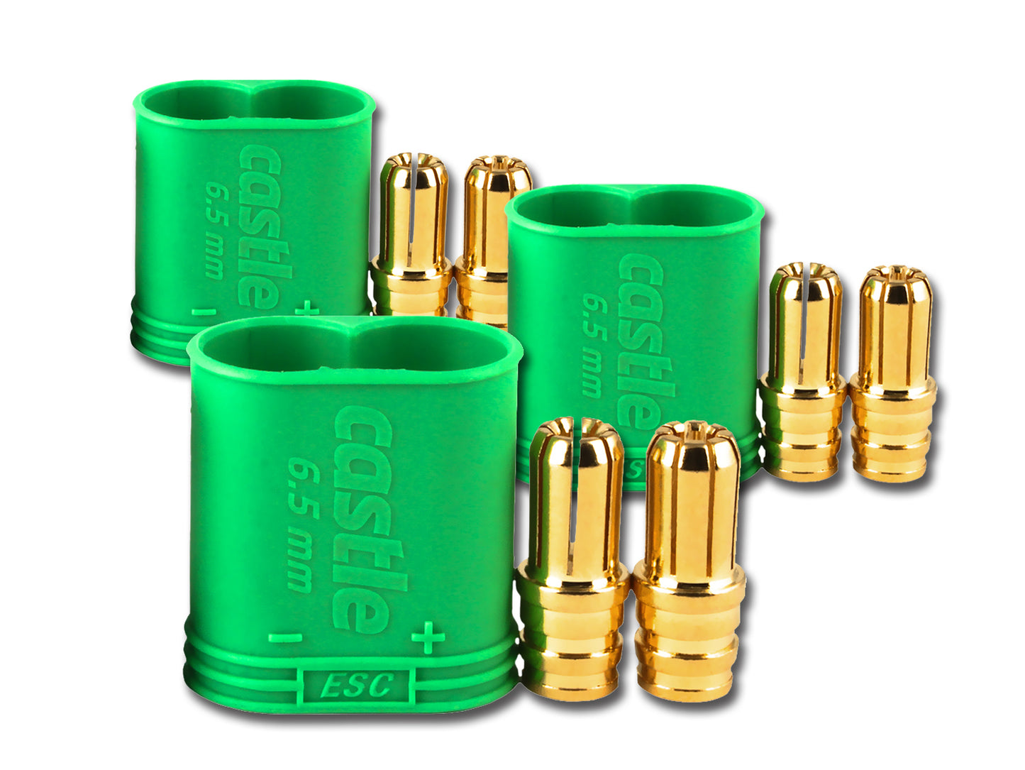 Castle Creations Castle Polarized Bullet Conn Male, 6.5mm Pk3 CC6800