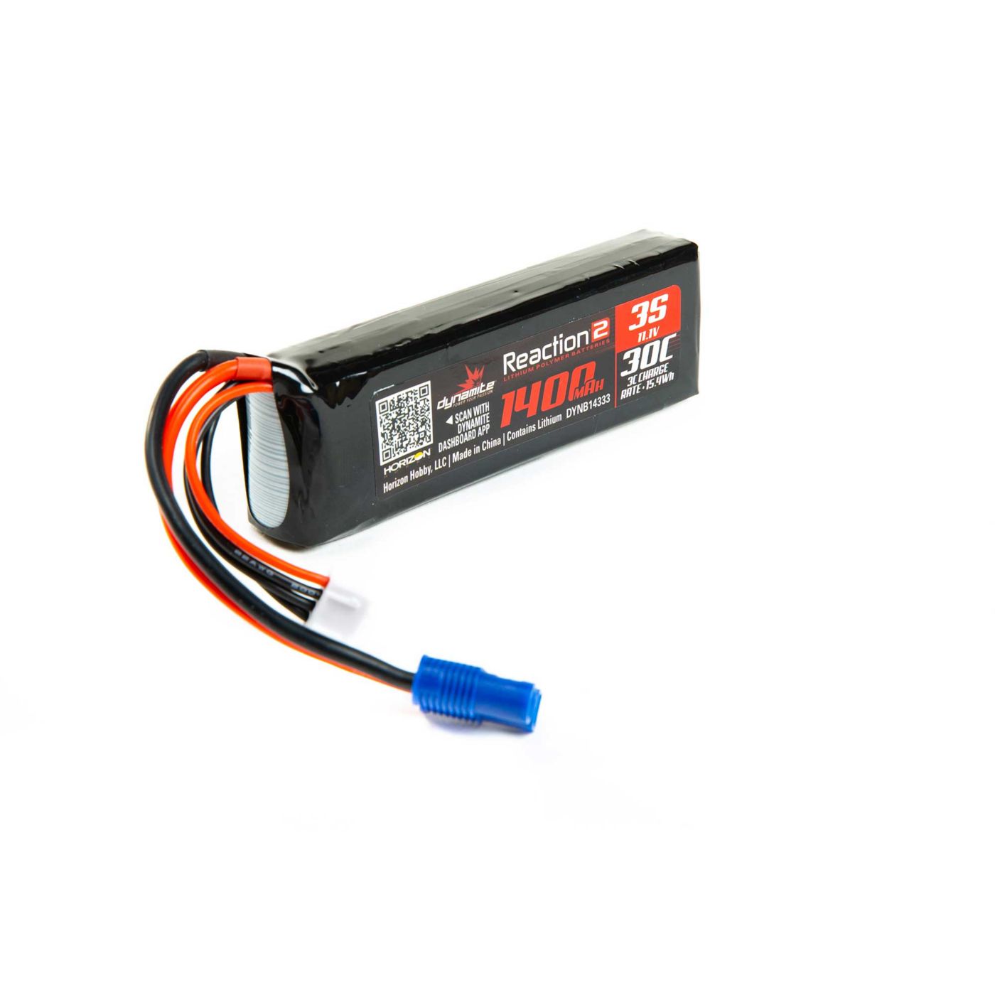 Dynamite 11.1V 1400mAh 3S 30C LiPo,Long: EC3 Minis DYNB14333