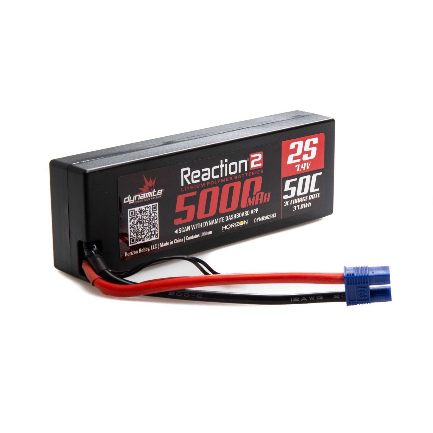 Dynamite 7.4V 5000mAh 2S 50C LiPo, Hardcase: EC3 DYNB5025H3