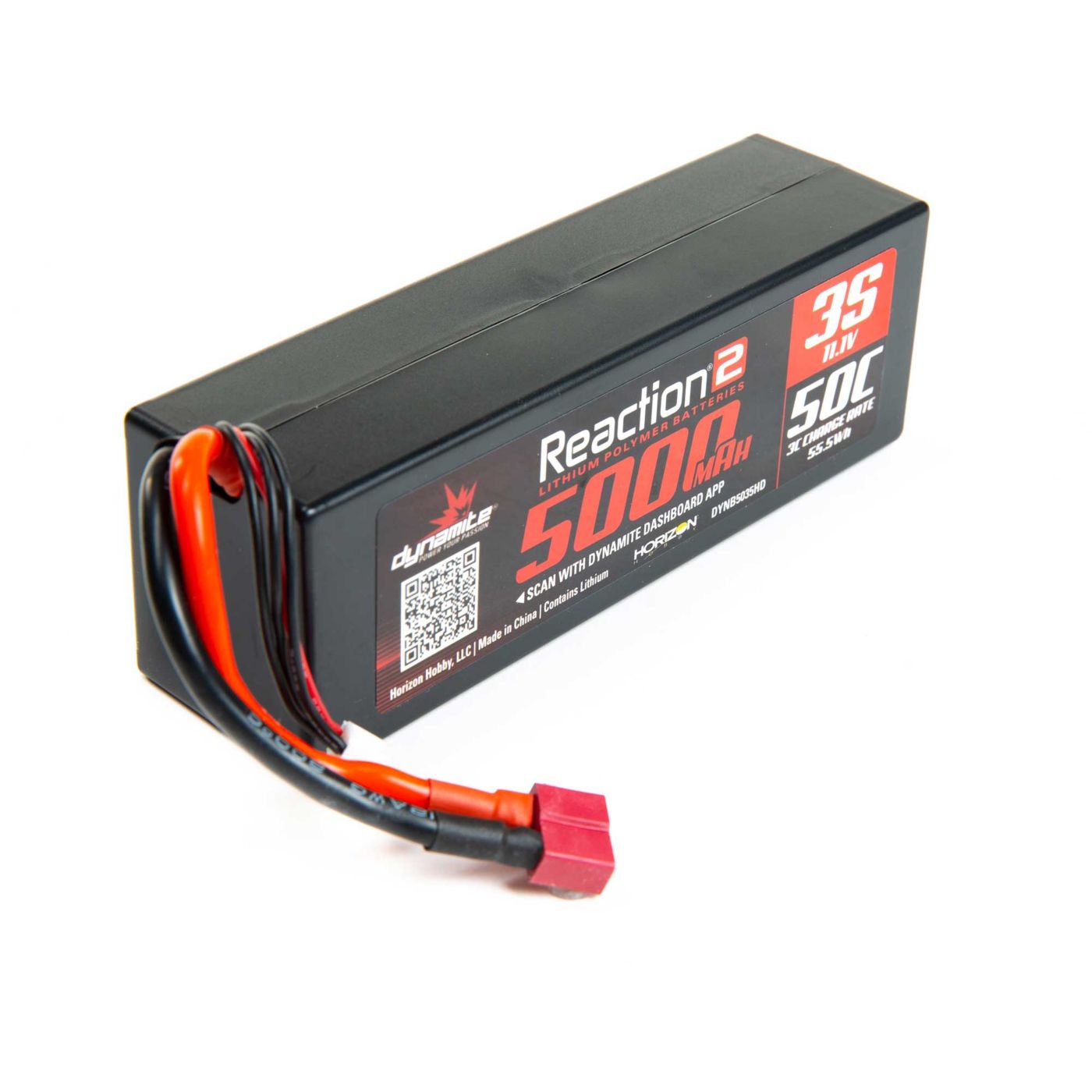 Dynamite 11.1V 5000mAh 3S 50C LiPo, Hardcase: Deans DYNB5035HD