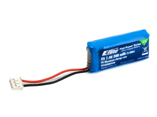 E-flite 200mAh 2S 7.4V 30C Li-Po Battery EFLB2002S30