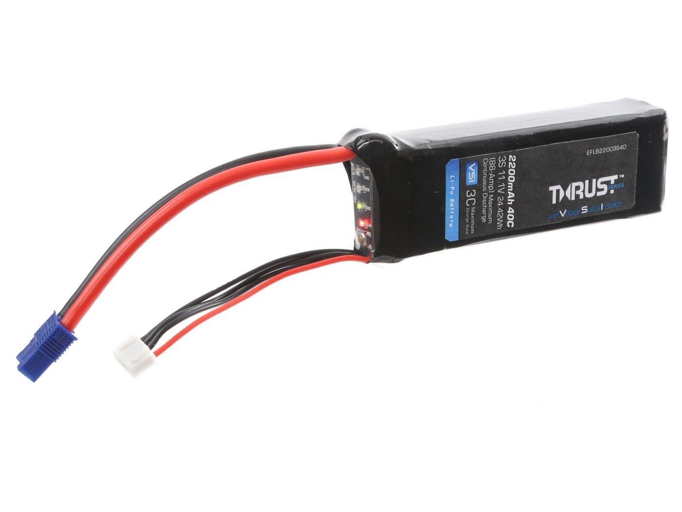 E-flite Thrust VSI 11.1V 2200mAh 3S 40C LiPo Battery EFLB22003S40