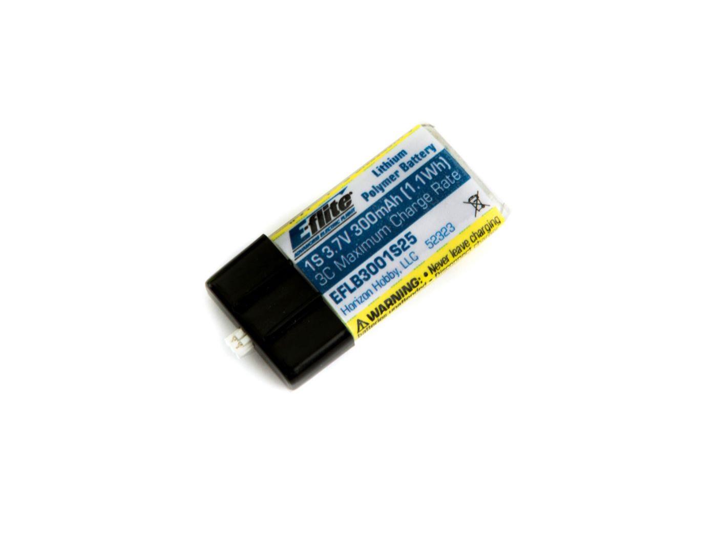 E-flite 300mAh 1S 3.7V 25C LiPo Battery EFLB3001S25