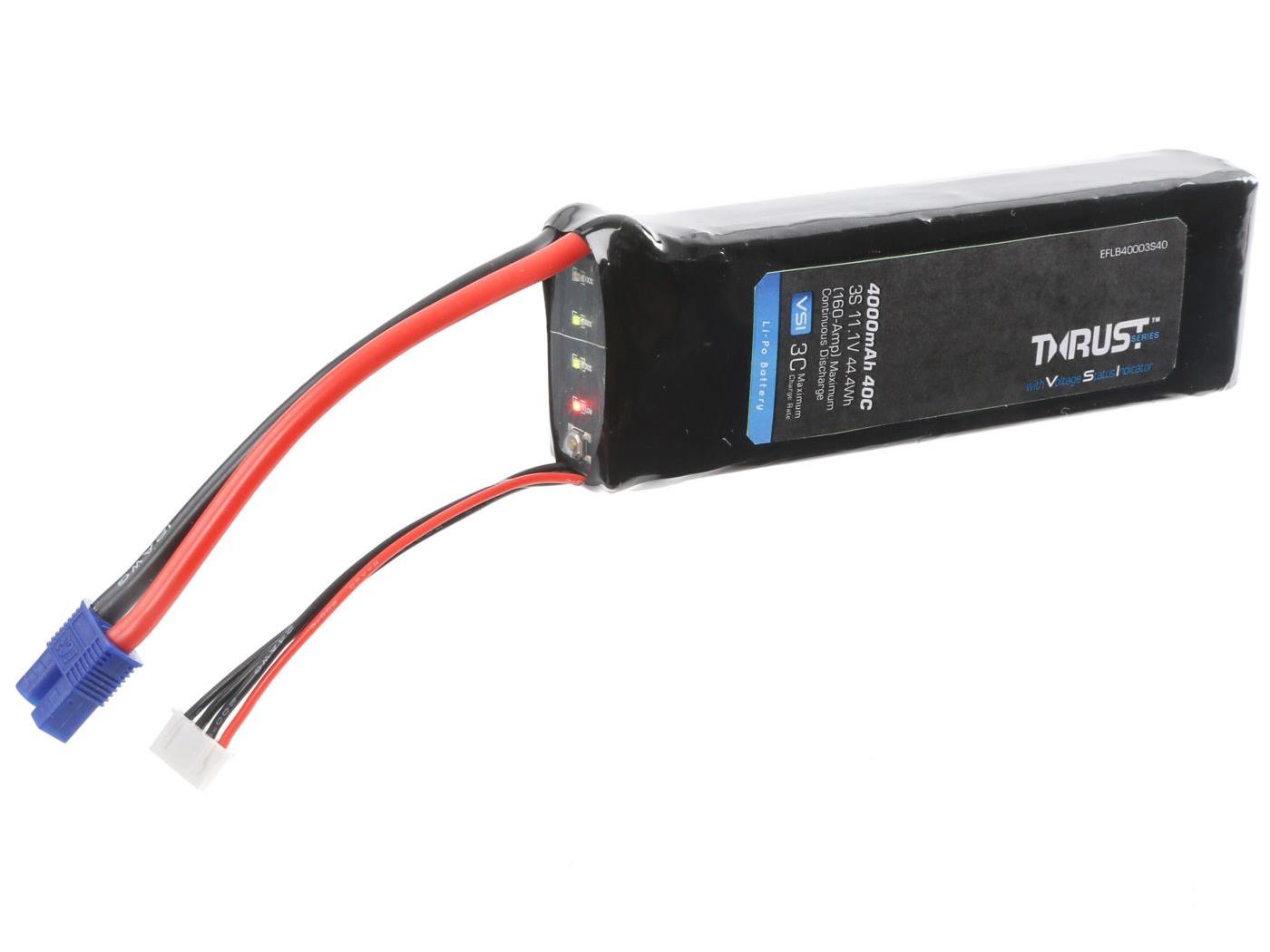 E-flite Thrust VSI 11.1V 4000mAh 3S 40C LiPo Battery EFLB40003S40