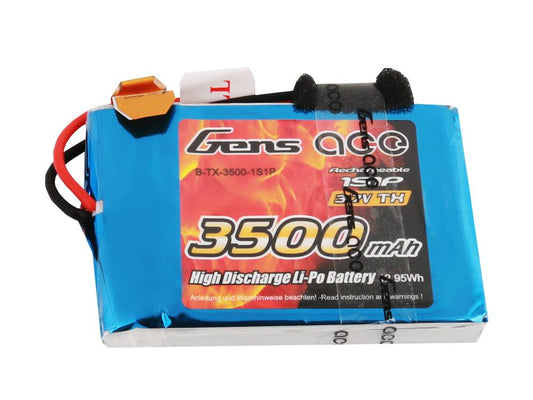 Gens Ace Li-Po 1S 3.7V 3500mAh Tx with JR G1S3500-RX