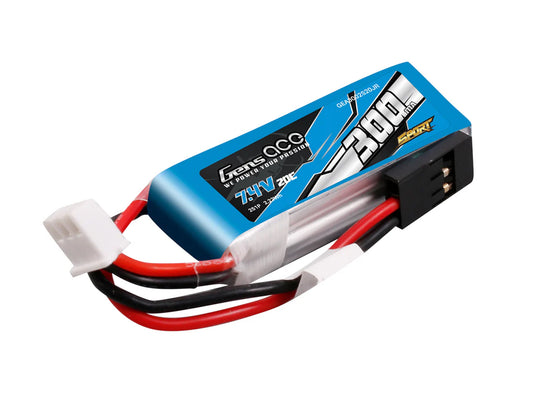 Gens Ace Li-Po Sport 2S 7.4V 300mAh 20C with JR G2S0300-20JR