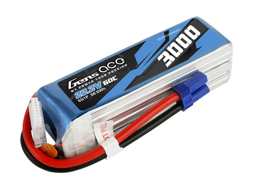 Gens Ace Li-Po 6S 22.V 3000mAh 60C with EC5 G6S3000-60E5