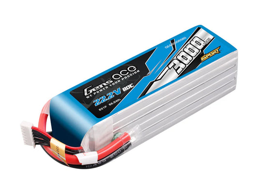 Gens Ace Li-Po Sport 6S 22.2V 3000mAh 80C with No Plug G6S3000-80